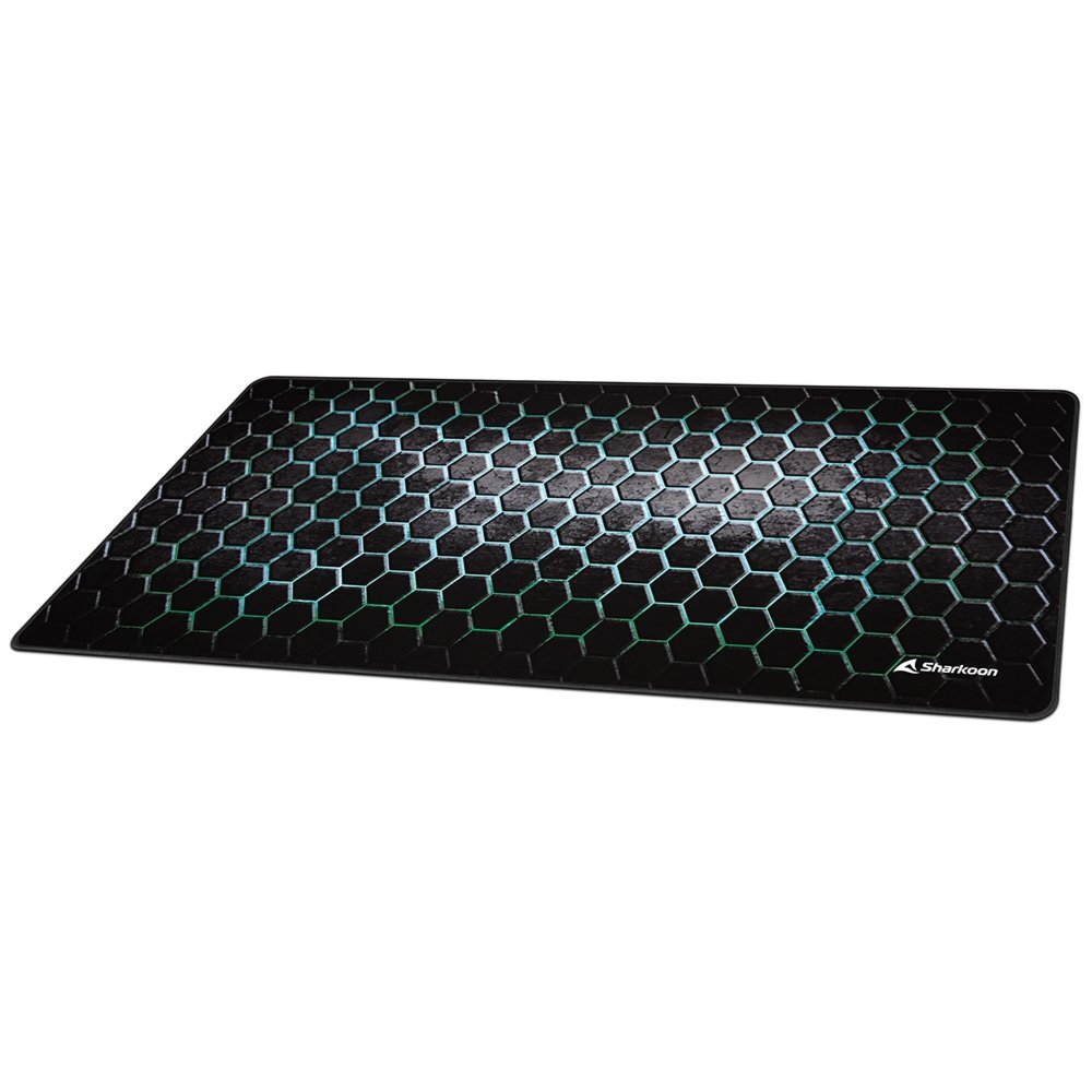 Sharkoon SKILLER SGP30 | Gaming-muismat | XXL-formaat (900 x 400 mm) | Waterafstotend textiel | Antislip rubberen onderzijde | Zwart/Groen