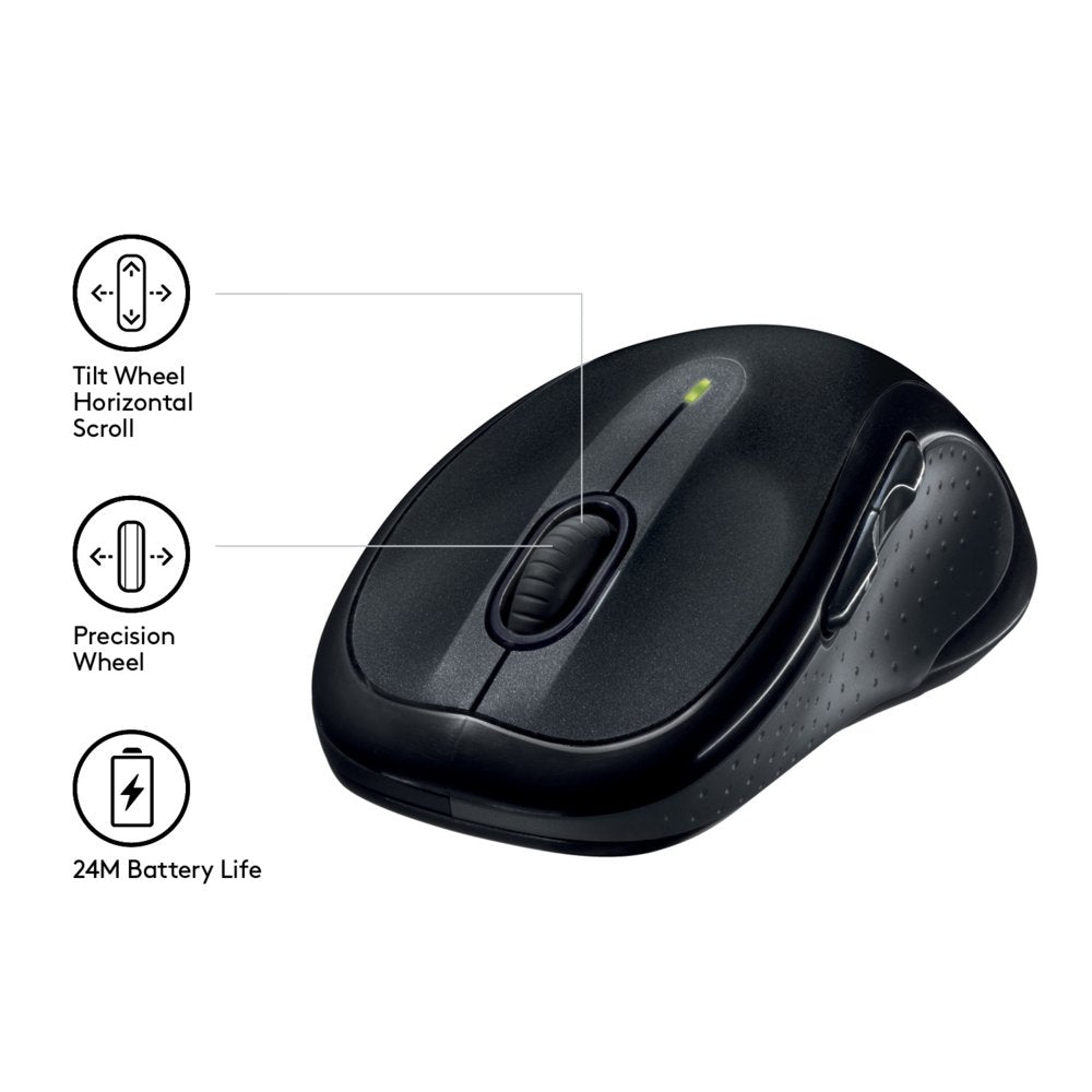Logitech M510 | Draadloze Muis | Links- en Rechtshandig | RF | 1000 DPI | Zwart | Returned - Matmuis