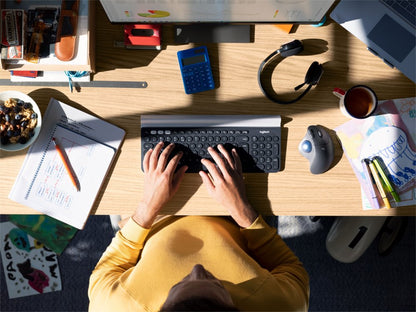 Logitech M575 Ergo Trackball for Business | Ergonomische Draadloze Muis | Rechtshandig | RF + Bluetooth | 2000 DPI | Grafiet - Matmuis - Matmuis