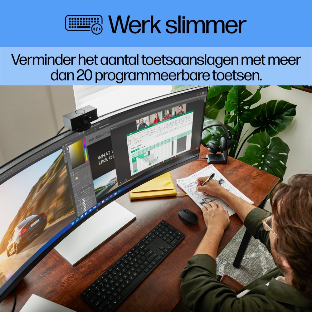 HP 650 | Draadloze Muis en Toetsenbordcombo | QWERTY - Matmuis - Matmuis