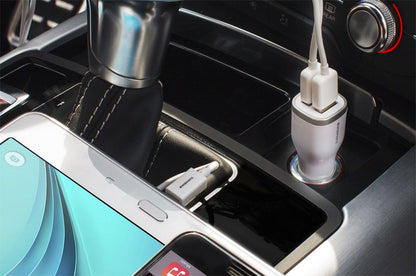 Mobiparts Car Charger | Dual USB-A Autolader 12W / 2.4A | Wit
