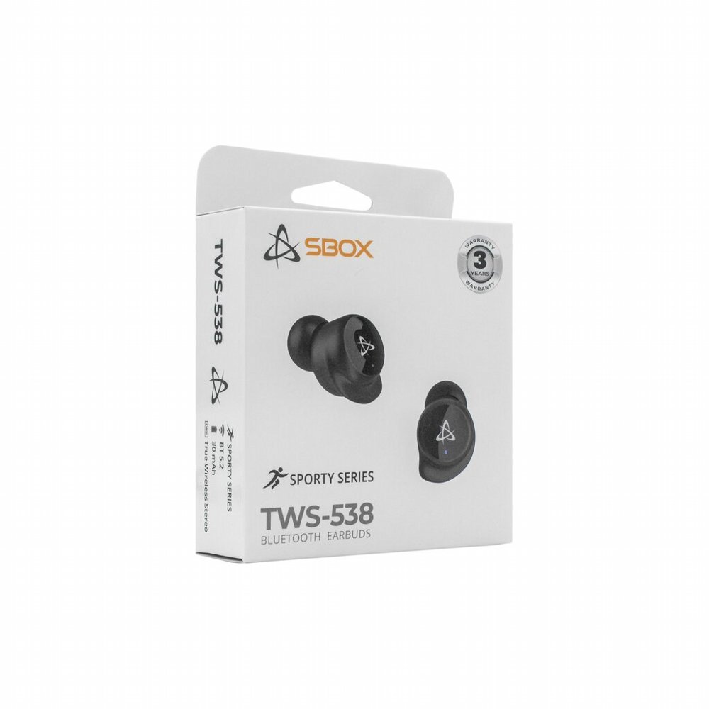 SBOX Earbuds EB-TWS538-B | Draadloze In-Ear Bluetooth Oordopjes | USB-C Oplaadcase | Zwart - Matmuis - Matmuis