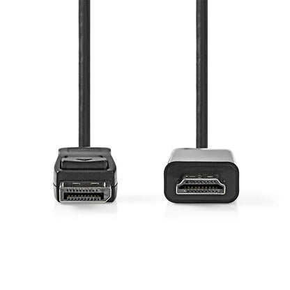 Nedis CCGL37100BK10 | DisplayPort naar HDMI adapterkabel | 1 m | DisplayPort male | HDMI Type A (Standaard) | Full HD 1080p | Zwart - Matmuis - Matmuis