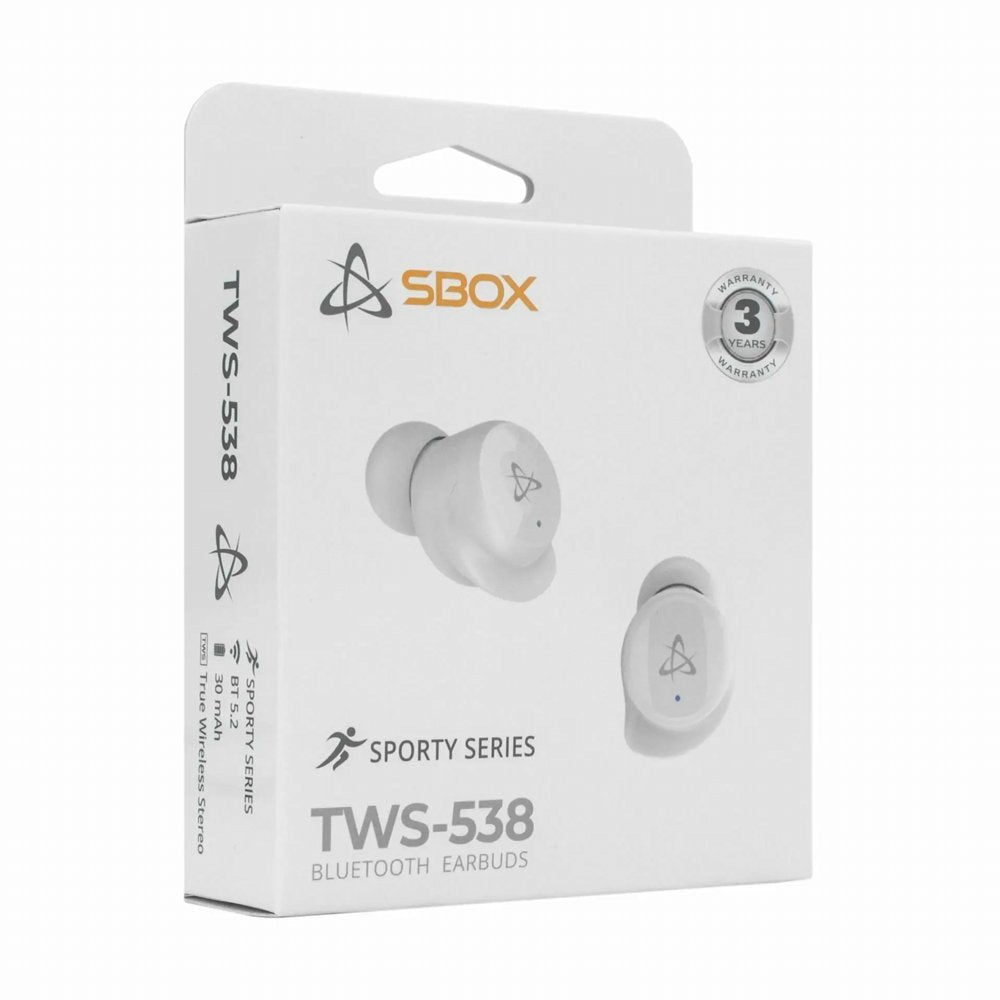 SBOX Earbuds EB-TWS538 | Draadloze In-Ear Bluetooth Oordopjes | USB-C Oplaadcase | Wit - Matmuis - Matmuis