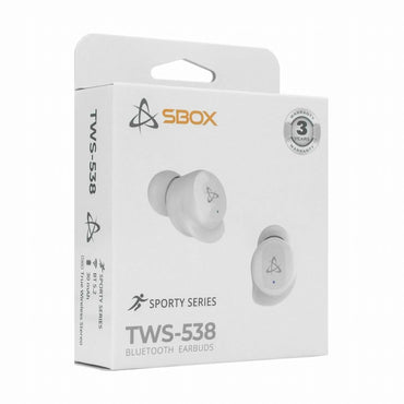 SBOX Earbuds EB-TWS538 | Draadloze In-Ear Bluetooth Oordopjes | USB-C Oplaadcase | Wit - Matmuis - Matmuis