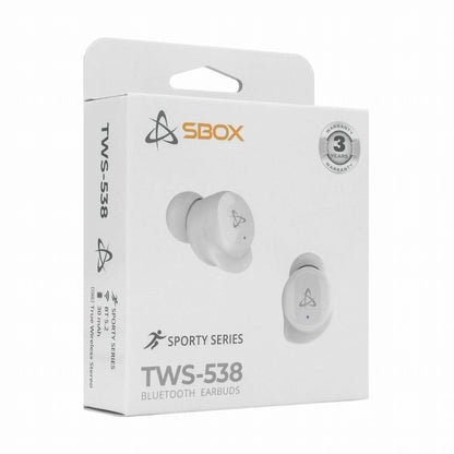 SBOX Earbuds EB-TWS538 | Draadloze In-Ear Bluetooth Oordopjes | USB-C Oplaadcase | Wit - Matmuis - Matmuis
