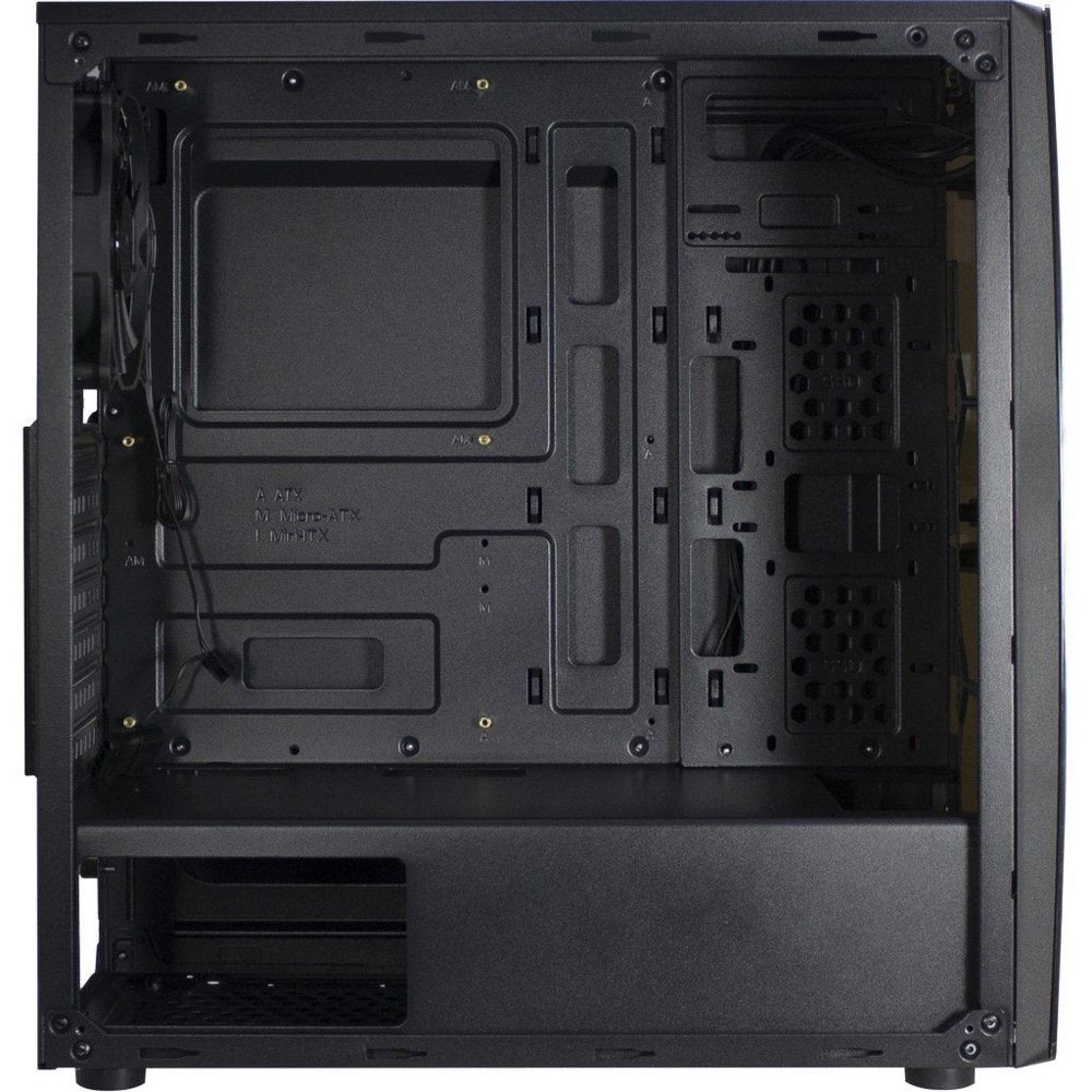 Inter-Tech Thunder Blue Light | Midi Tower Case | Zwart - Matmuis