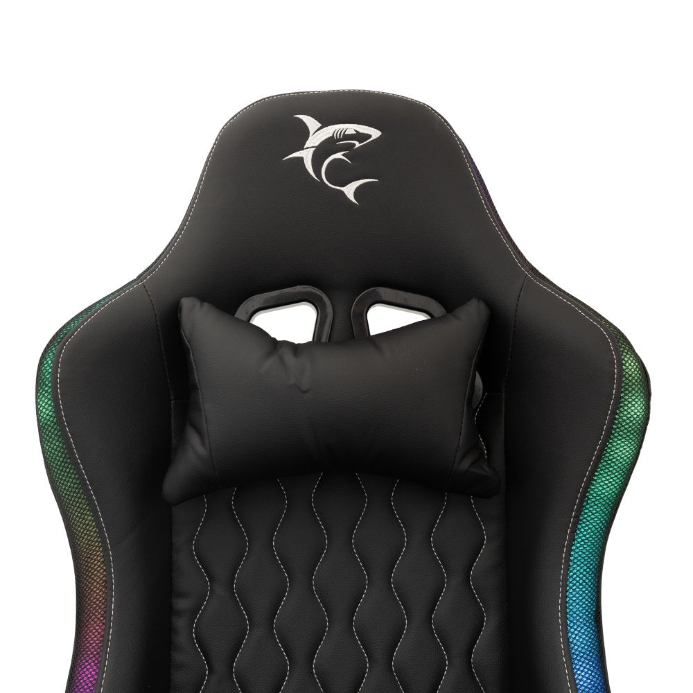 White Shark INDIANAPOLIS | Gamestoel met RGB-verlichting | Belastbaar tot 120 kg - Matmuis - Matmuis