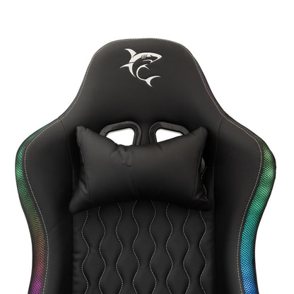 White Shark INDIANAPOLIS | Gamestoel met RGB-verlichting | Belastbaar tot 120 kg - Matmuis - Matmuis