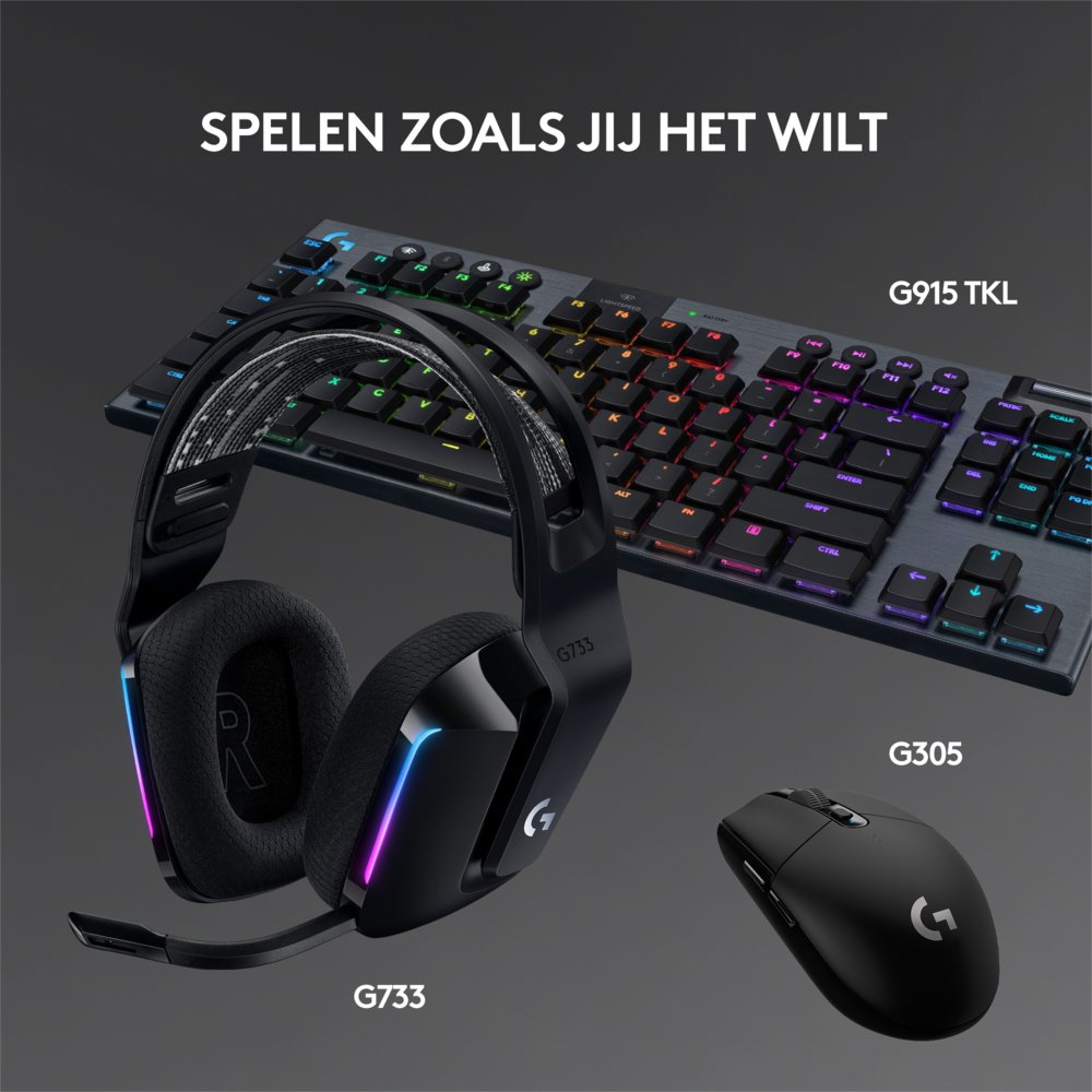 Logitech G G733 LIGHTSPEED Wireless Gaming Headset | RGB | Zwart - Matmuis