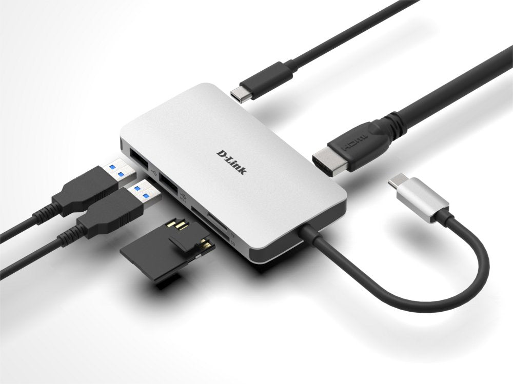 D-Link DUB-M610 | Docking Station & Poortreplicator | USB-C 3.2 Gen 1 | Aluminium/Zwart - Matmuis - Matmuis