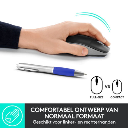 Logitech M190 | Draadloze Muis | Links- en Rechtshandig | RF | 1000 DPI | Grijs - Matmuis - Matmuis
