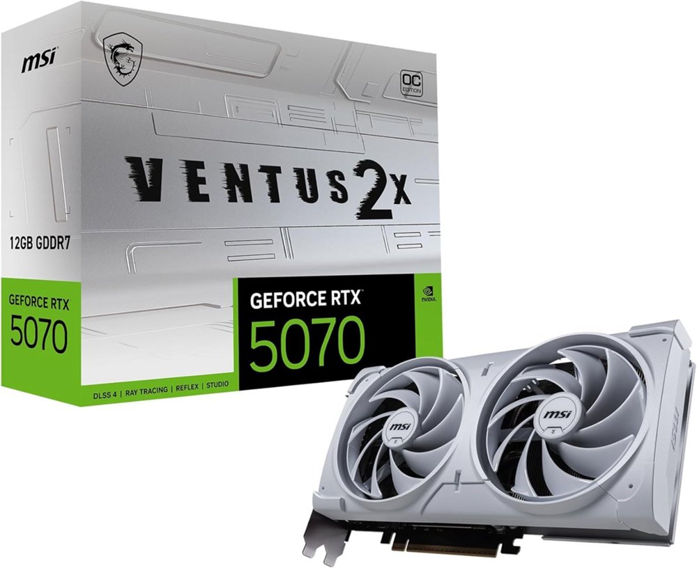 MSI GeForce RTX 5070 VENTUS 2X OC White | 12GB GDDR7 | DLSS 4 | Videokaart | Nvidia GPU - Matmuis