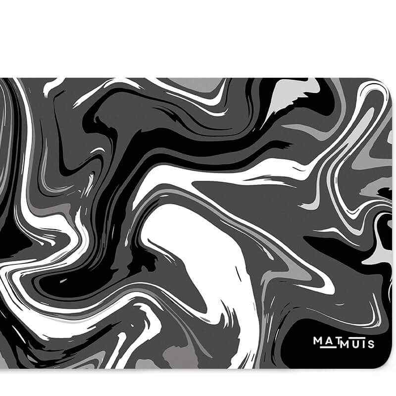 XXL Muismat | Liquid Abstract Black Chrome - Matmuis