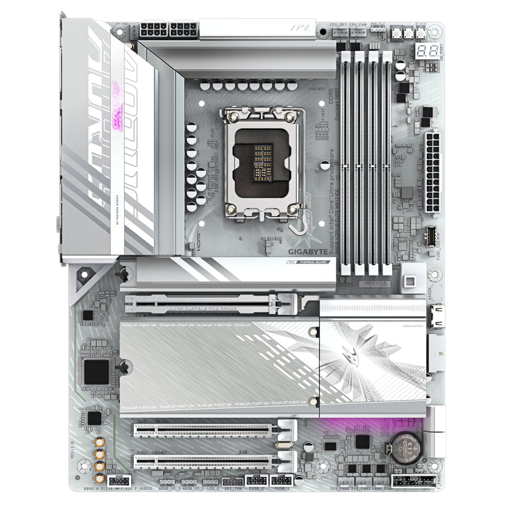 Gigabyte B860 AORUS ELITE WIFI7 ICE | Socket LGA 1851 (V1) | Intel B860 | 4xDDR5 | ATX | Moederbord - Matmuis - Matmuis