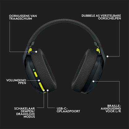 Logitech G435 Wireless Gaming Headset | Bluetooth & Lightspeed | Hoofdband | Zwart - Matmuis - Matmuis