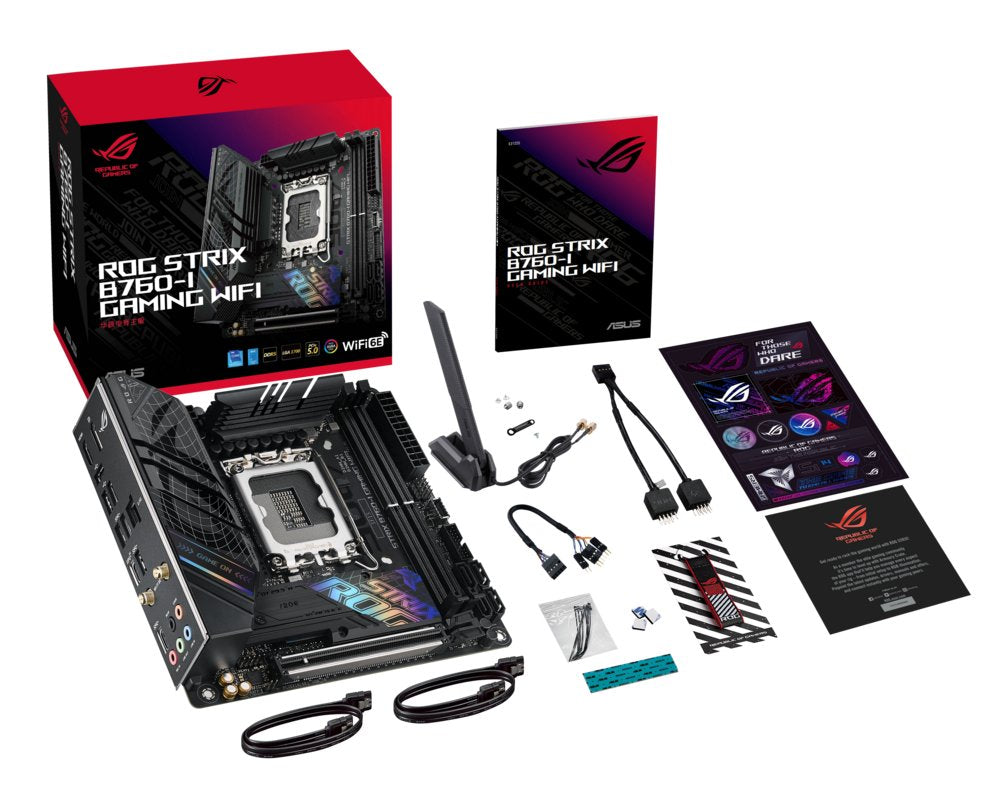 ASUS ROG STRIX B760-I GAMING WIFI | Socket LGA 1700 | Intel B760 | 2xDDR5 | Mini-ITX | Moederbord - Matmuis - Matmuis