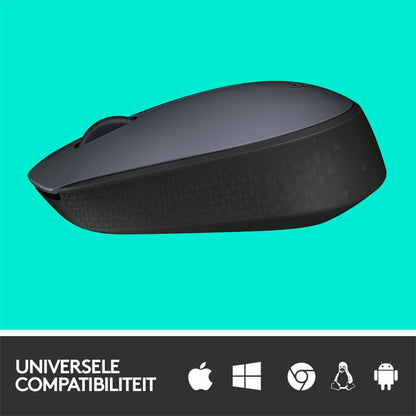 Logitech M170 | Draadloze Muis | Links- en Rechtshandig | RF | 1000 DPI | Grijs - Matmuis - Matmuis