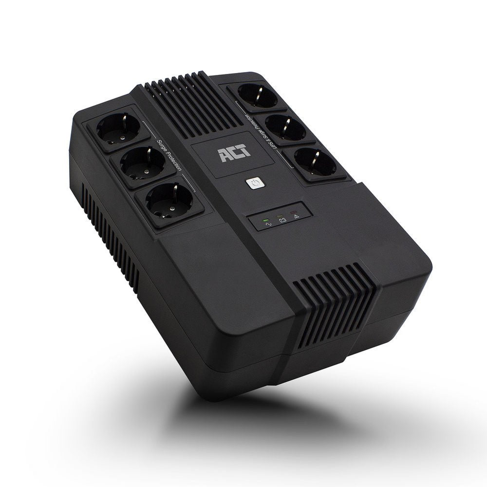 ACT AC2300 Line-Interactive UPS | 600 VA | 6 Stopcontacten (3 op Accu) | AVR Spanningstabilisatie | Netspanningsbeveiliging - Matmuis - Matmuis