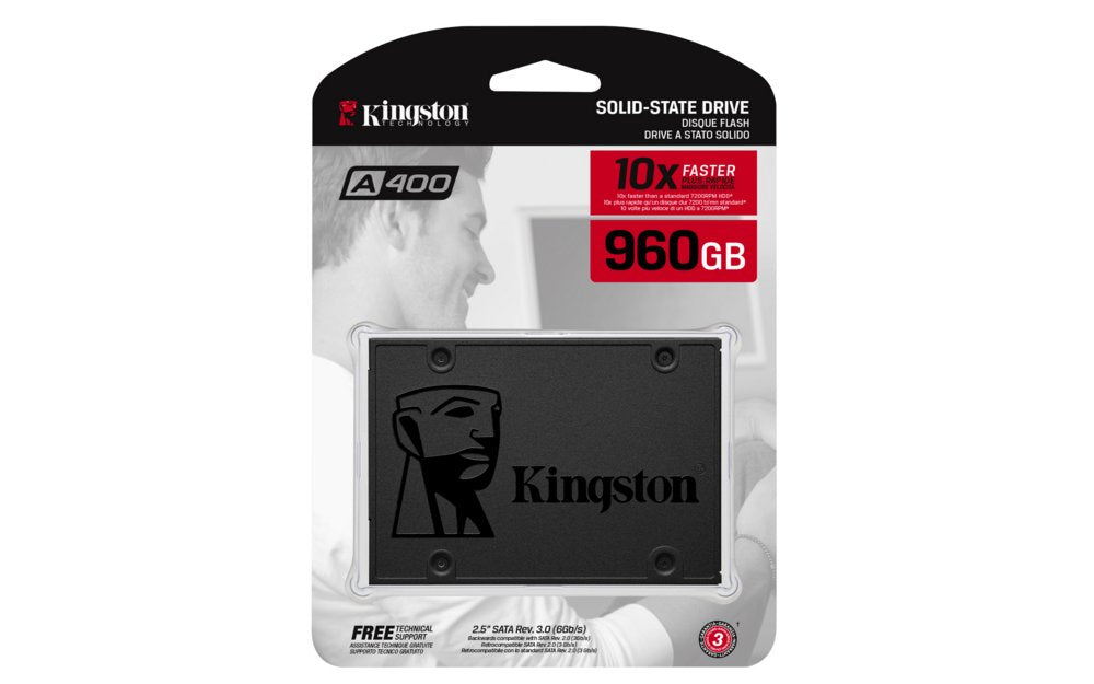 Kingston A400 | 960GB SATA SSD | 2.5'' | 500MB/s Lezen | 450MB/s Schrijven - Matmuis
