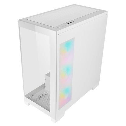 Case Azza Cove | Midi Tower | RGB | Tempered Glass | Wit - Matmuis