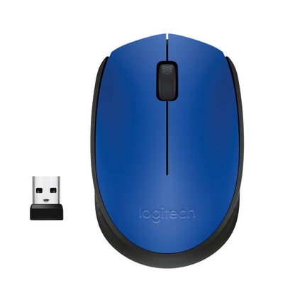 Logitech M171 | Draadloze Muis | Links- en Rechtshandig | RF | 1000 DPI | Zwart/Blauw - Matmuis - Matmuis