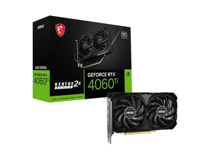 MSI GeForce RTX 4060 Ti VENTUS 2X BLACK E1 OC | 8GB GDDR6 VRAM | Videokaart | GPU | Nvidia - Matmuis