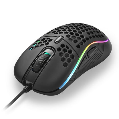 Sharkoon Light² S | Bekabelde Gaming Muis | Links- en Rechtshandig | USB-A | 6200 DPI | Zwart - Matmuis - Matmuis