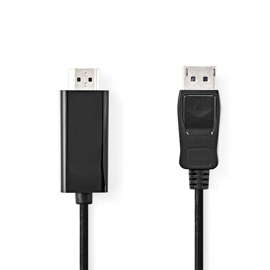 Nedis CCGL37100BK10 | DisplayPort naar HDMI adapterkabel | 1 m | DisplayPort male | HDMI Type A (Standaard) | Full HD 1080p | Zwart - Matmuis - Matmuis