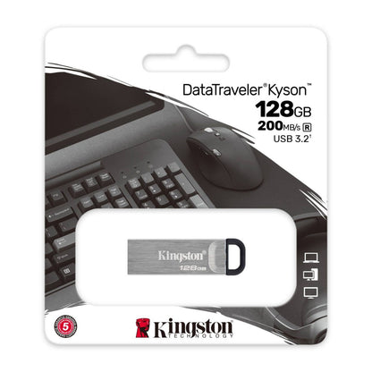 Kingston DataTraveler Kyson | 128GB USB-A 3.2 Flash Drive | Zilver