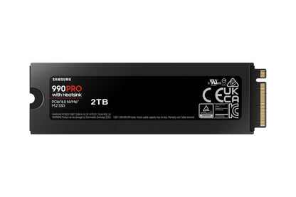 Samsung 990 PRO | 2TB NVMe SSD | M.2 | Gen4 | 7.450MB/s Lezen | 6.900MB/s Schrijven | Heatsink