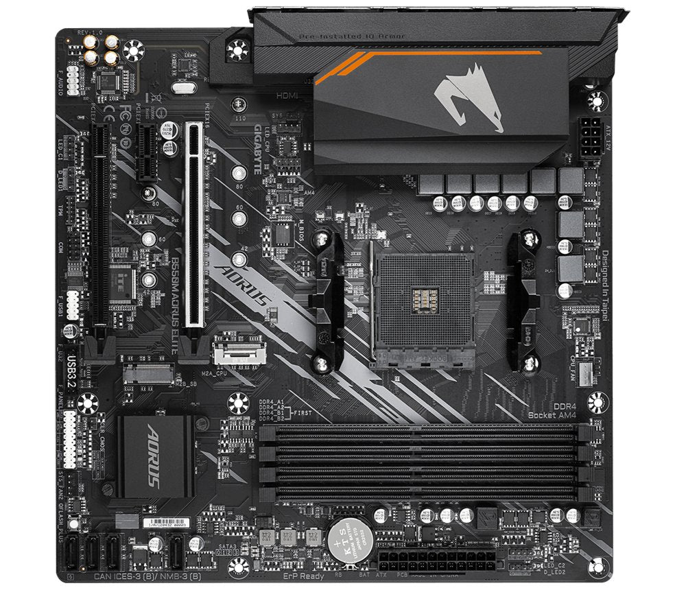 Gigabyte B550M AORUS ELITE | Socket AM4 | AMD B550 | 4xDDR4 | Micro-ATX | Moederbord - Matmuis - Matmuis