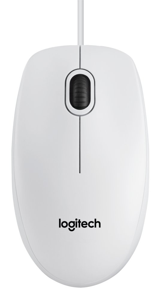 Logitech B100 | Bekabelde Muis | Links- en Rechtshandig | USB-A | 800 DPI | Wit - Matmuis