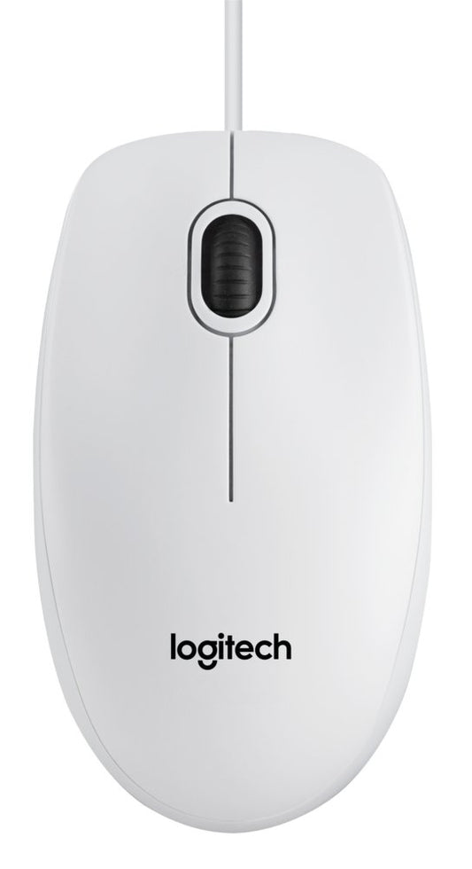 Logitech B100 | Bekabelde Muis | Links- en Rechtshandig | USB-A | 800 DPI | Wit - Matmuis - Matmuis