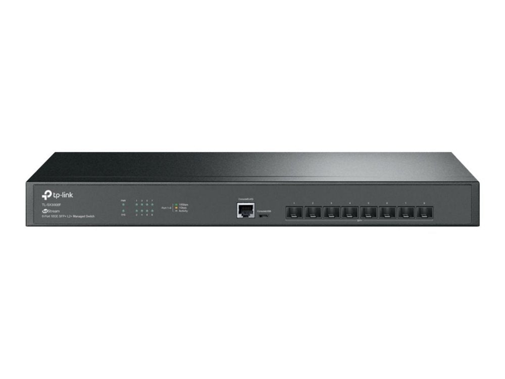 TP-Link TL-SX3008F | Managed L2+ Switch | 8 Poorten | 10G SFP+ | Rackmount - Matmuis