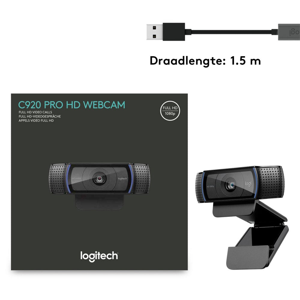 Logitech C920 HD | 1080p 30FPS USB Webcam | Met Microfoon - Matmuis - Matmuis