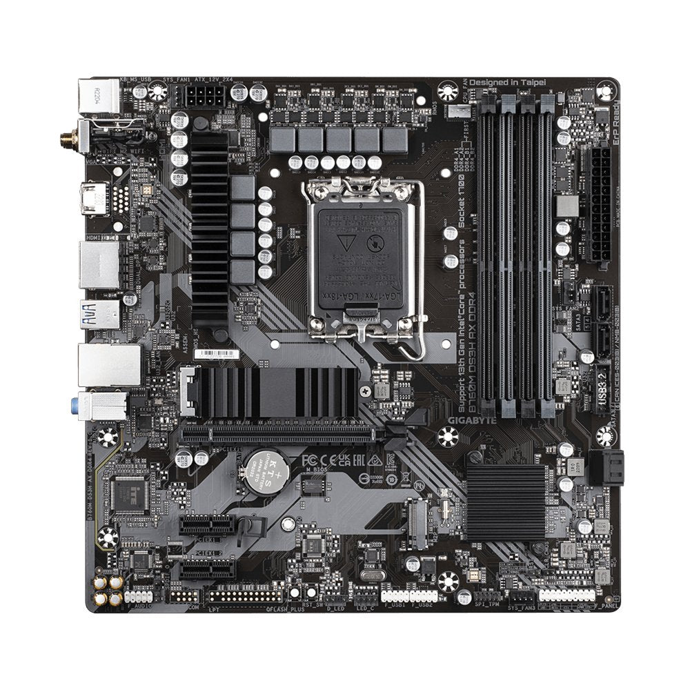 Gigabyte B760M DS3H AX DDR4 | Socket LGA 1700 | Intel B760 | 4xDDR4 | Micro-ATX | Moederbord - Matmuis - Matmuis