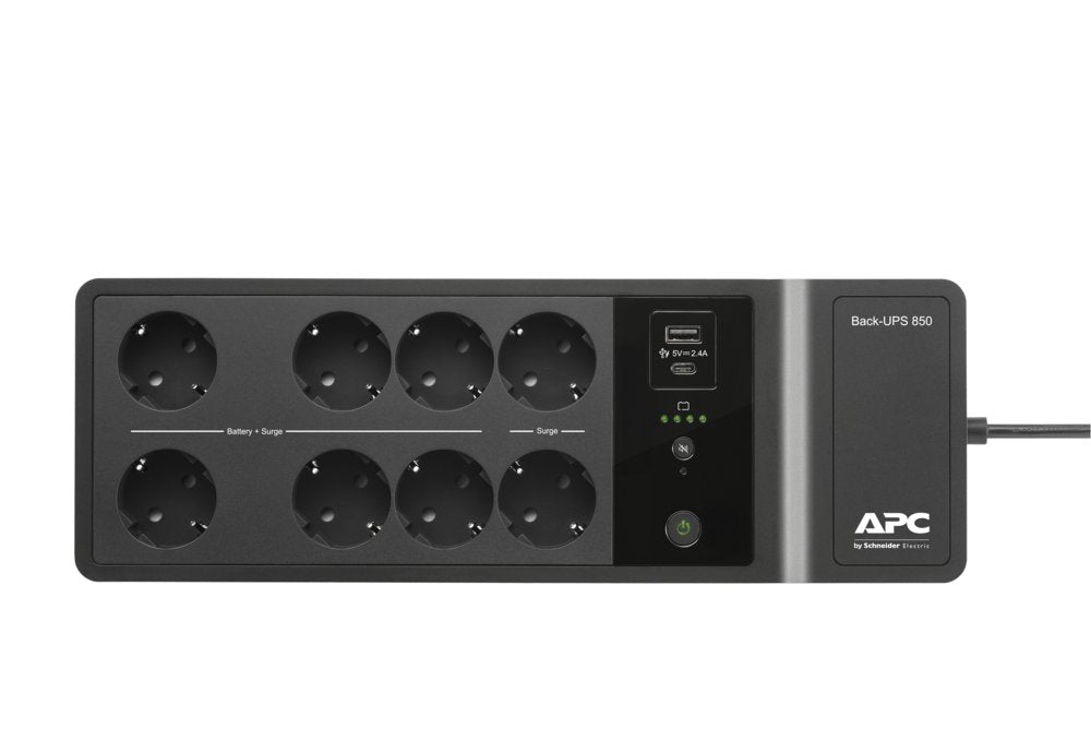 APC Back-UPS BE850G2-GR | 850 VA | 8 Schuko Stopcontacten (6 op Accu) | USB Type-A & C | AVR Spanningstabilisatie | Bescherming tegen Stroomstoringen - Matmuis