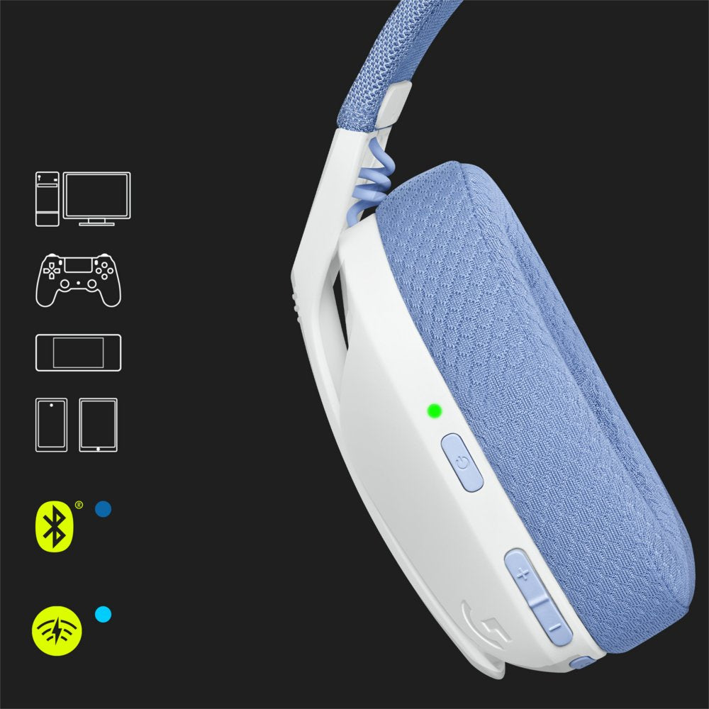 Logitech G G435 | Draadlooze Over-ear Gaming Headset | Bluetooth & USB-A Receiver | Wit/Lilac - Matmuis - Matmuis