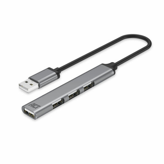 ACT AC6225 | USB 2.0 Interface Hub | 480 Mbit/s | Grijs - Matmuis - Matmuis