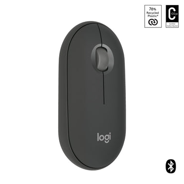 Logitech Pebble 2 M350s | Draadloze Muis | Links- en Rechtshandig | RF + Bluetooth | 4000 DPI | Grafiet - Matmuis - Matmuis