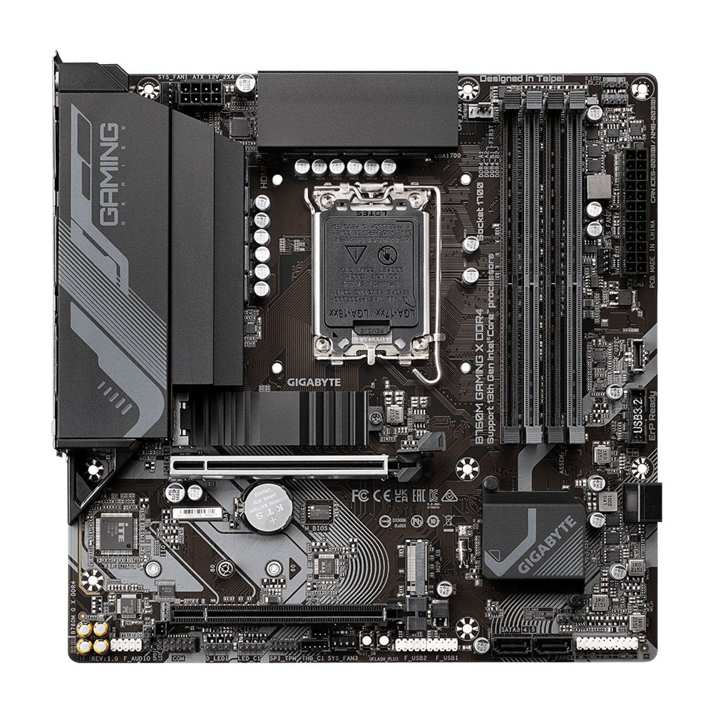 MB Gigabyte B760M GAMING X | Socket LGA 1700 | Intel B760 | 4xDDR4 | Micro-ATX | Moederbord - Matmuis - Matmuis