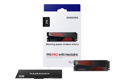 Samsung 990 PRO | 2TB NVMe SSD | M.2 Gen4 | 7.450 MB/s Lezen | 6.900 MB/s Schrijven | Heatsink
