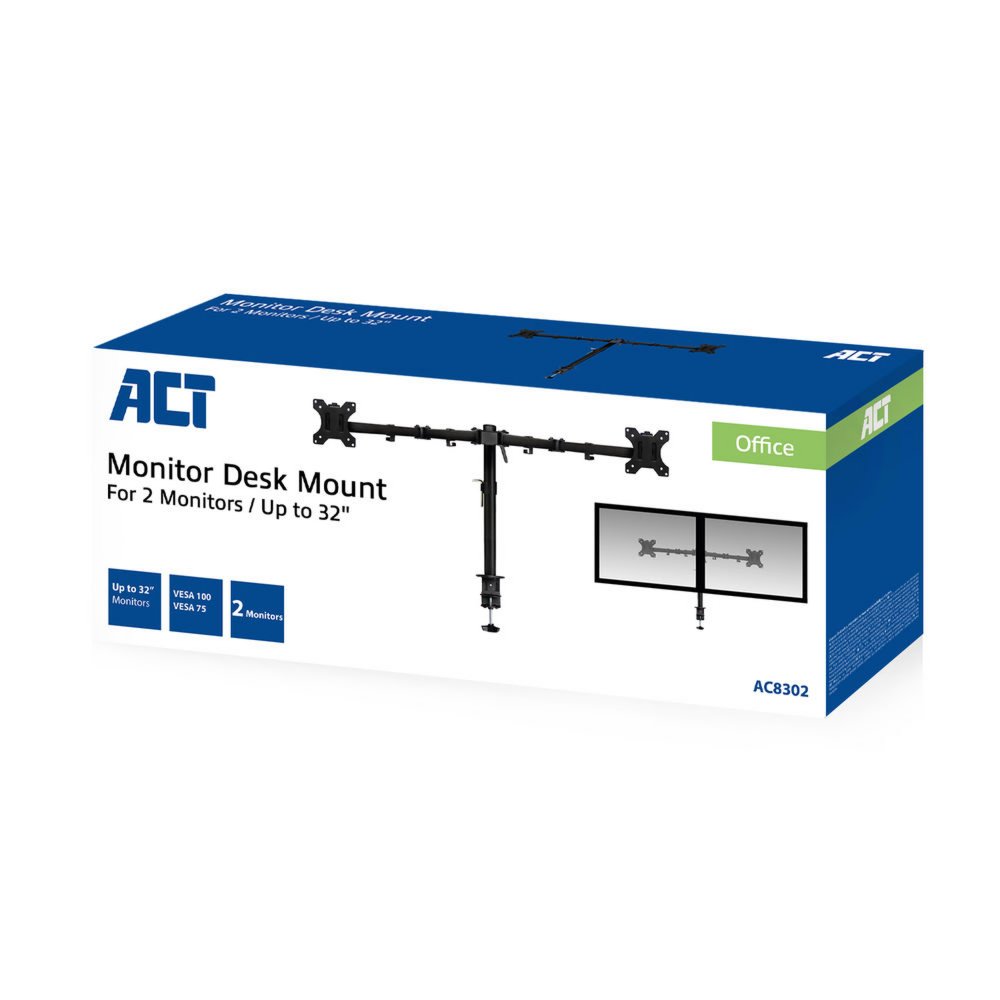 ACT AC8302 | Verstelbare Monitor-bureaubeugel | Tot 32