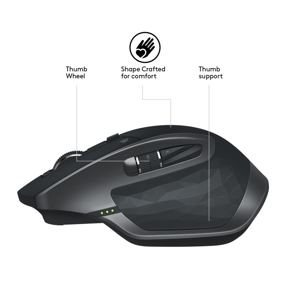 Logitech MX Master 2S | Draadloze Muis | Rechtshandig | RF + Bluetooth | 4000 DPI | Grafiet - Matmuis - Matmuis