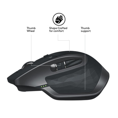 Logitech MX Master 2S | Draadloze Muis | Rechtshandig | RF + Bluetooth | 4000 DPI | Grafiet - Matmuis - Matmuis