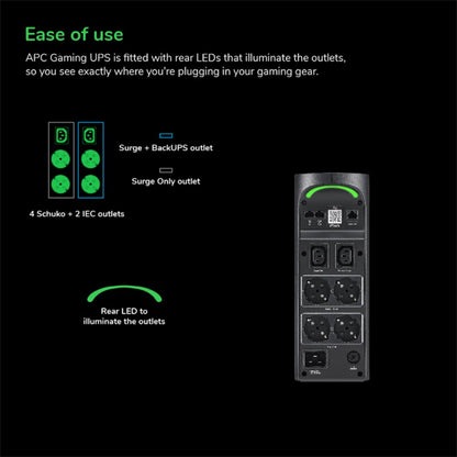 APC Back-UPS Pro Gaming BGM2200B-GR | 2200VA / 1320W | Line-Interactive | Pure Sinus | 4x Schuko + 2x IEC C13 | UPS - Matmuis