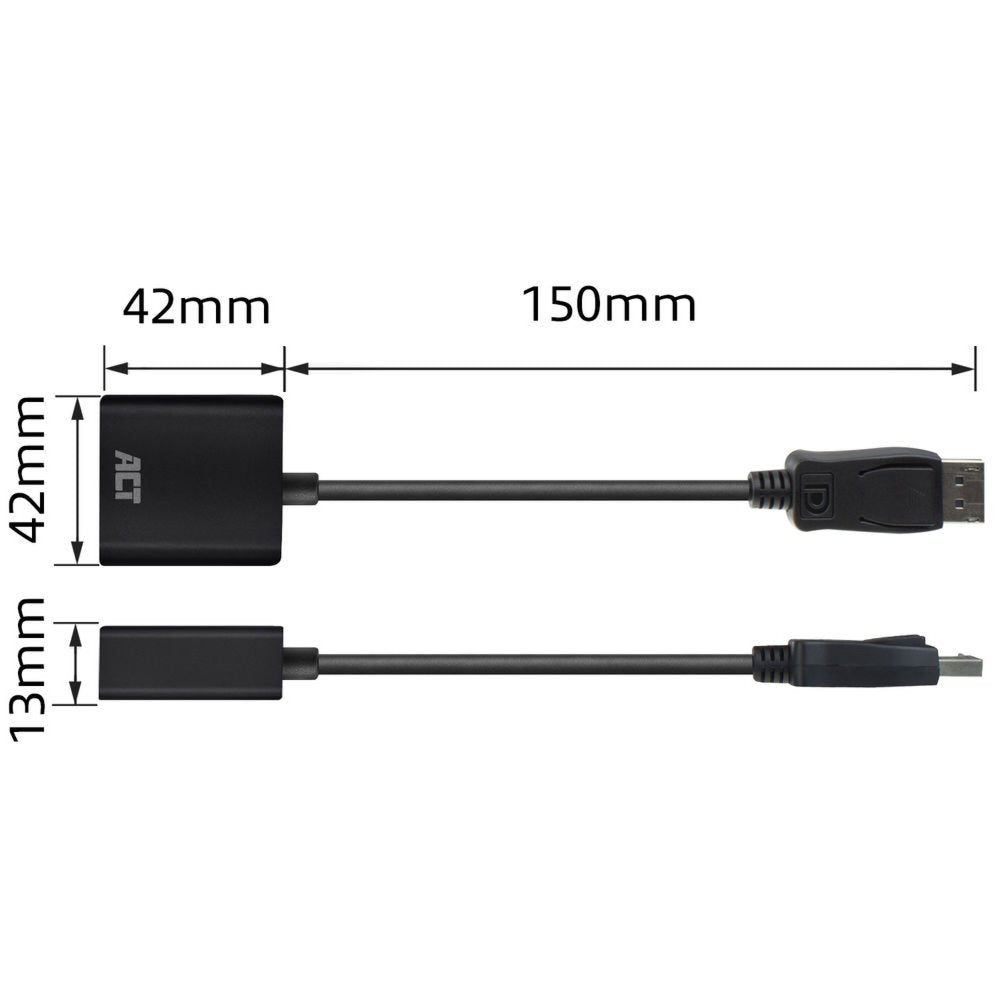 ACT AC7515 DisplayPort naar VGA Adapter | Female | Zip Bag - Matmuis - Matmuis