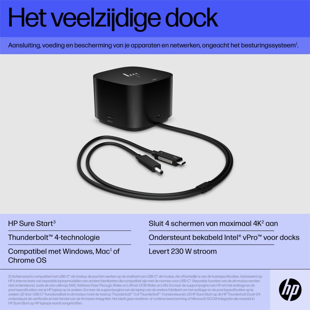 HP G4 Docking Station | Thunderbolt 280W | Zwart - Matmuis - Matmuis