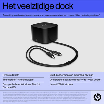 HP G4 Docking Station | Thunderbolt 280W | Zwart - Matmuis - Matmuis